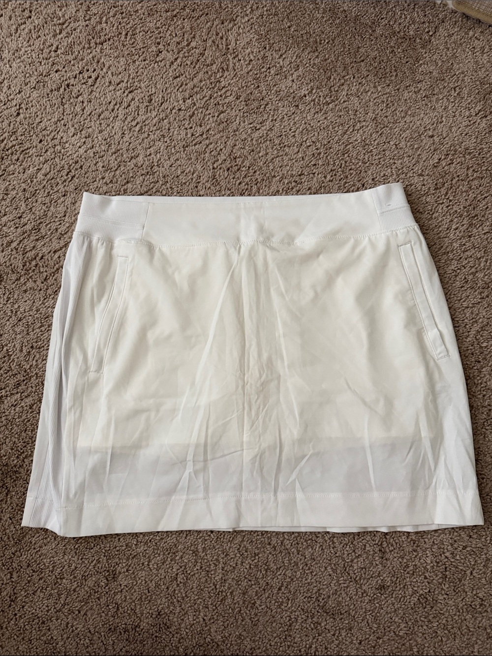 Women's White Active Mini Skort with Side Pockets